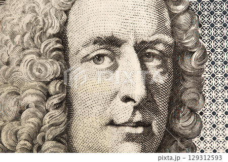 Lord Ilay a cloeseup portrait from Scottish money 129312593