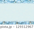 涼しげな水色のあじさいフレーム（背景・テクスチャ素材） 129312967