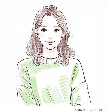 おしゃれな女性イラスト素材 おしゃれな女性イラスト素材 129313028