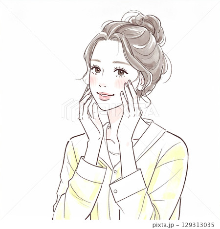 おしゃれな女性イラスト素材 129313035