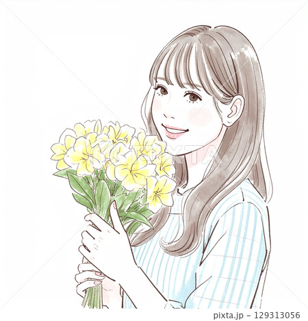 おしゃれな女性イラスト素材 おしゃれな女性イラスト素材 129313056