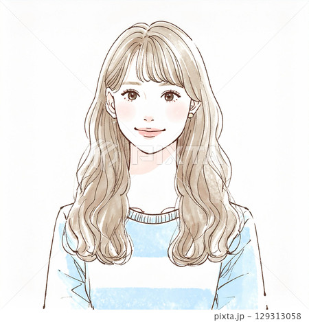 おしゃれな女性イラスト素材 おしゃれな女性イラスト素材 129313058