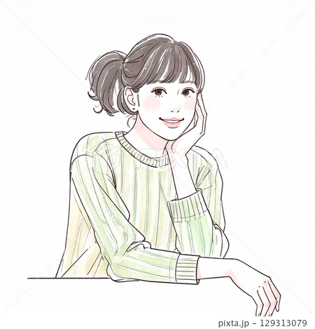 おしゃれな女性イラスト素材 おしゃれな女性イラスト素材 129313079