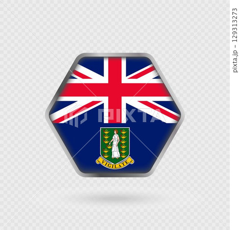 British Virgin Islands flag in a hexagon frame. 129313273