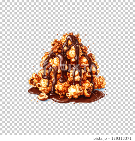 Popcorn box icon isolated on white background. 129313371
