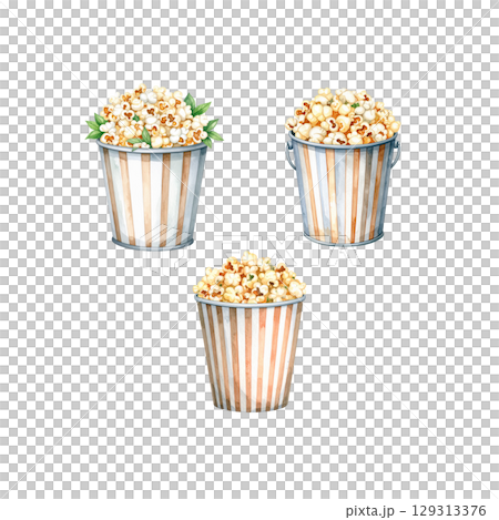 Popcorn box icon isolated on white background. Popcorn box icon isolated on white background. 129313376