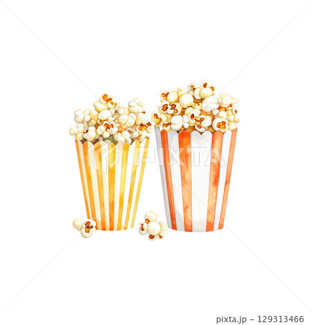 Popcorn box icon isolated on white background. 129313466