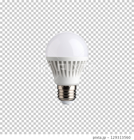 Bright glass light bulb emitting electric light, white on white background. Bright glass light bulb emitting electric light, white on white background. 129313560