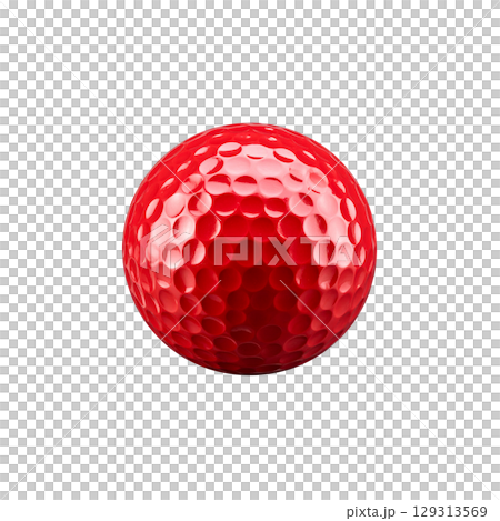 Red golf ball isolated on white background Red golf ball isolated on white background 129313569