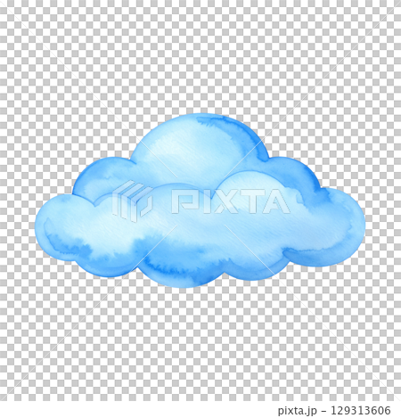 Illustration of fluffy blue sky clouds and seamless pattern of clouds 129313606