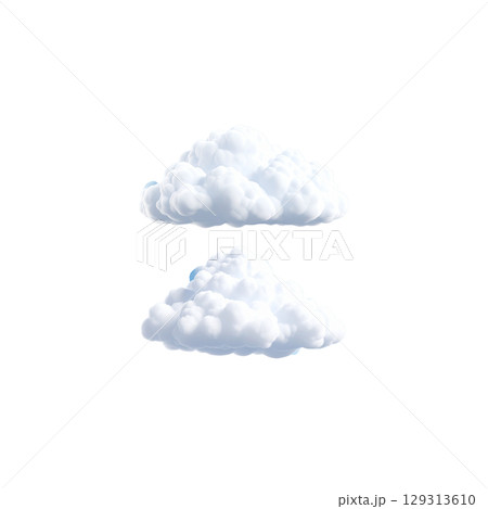 Illustration of fluffy blue sky clouds and seamless pattern of clouds 129313610