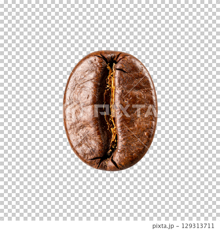 Roasted brown coffee beans isolated on white background Roasted brown coffee beans isolated on white background 129313711