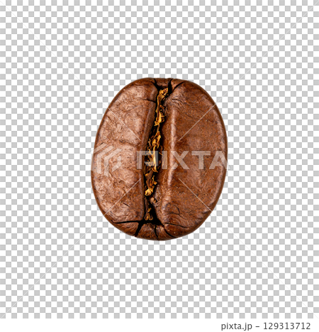 Roasted brown coffee beans isolated on white background Roasted brown coffee beans isolated on white background 129313712