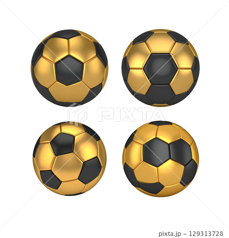 Separate leather soccer ball for sports on white background 129313728