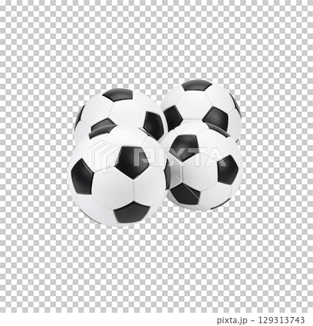 Separate leather soccer ball for sports on white background 129313743