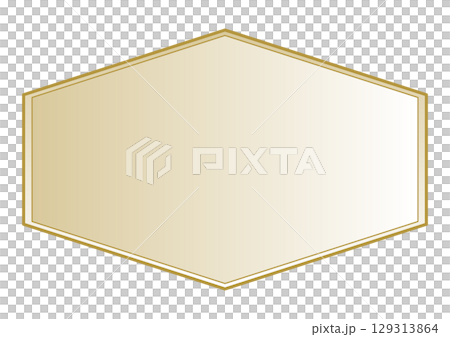 金色六角形簡單框架 129313864