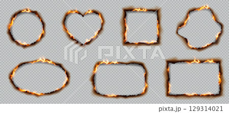Variety of Flaming Shapes with Transparent Background Variety of Flaming Shapes with Transparent Background 129314021