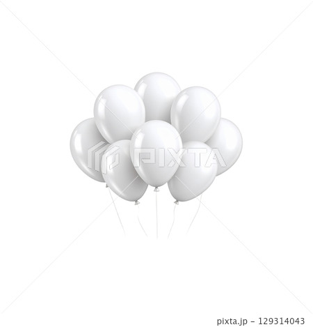 Colorful illustration of party balloons on white background. 129314043