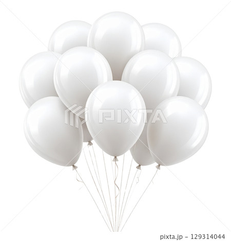 Colorful illustration of party balloons on white background. 129314044
