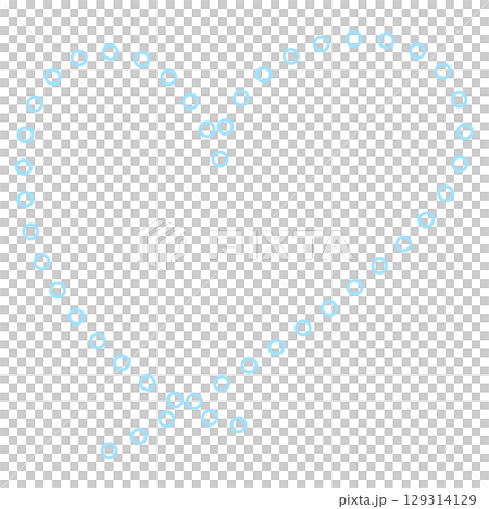 淺藍色虛線心形標記 淺藍色虛線心形標記 129314129