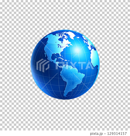 Blue globe on white background Blue globe on white background 129314157