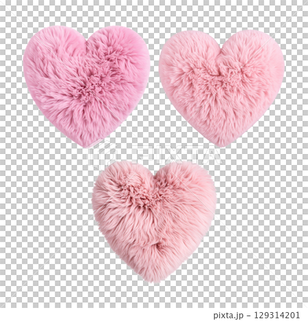 Pink heart shape represents love and romance on a white background. 129314201