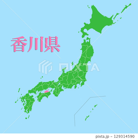 日本地図 香川県 日本地図 香川県 129314590