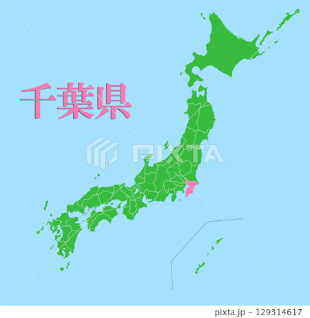 日本地図　千葉県 129314617