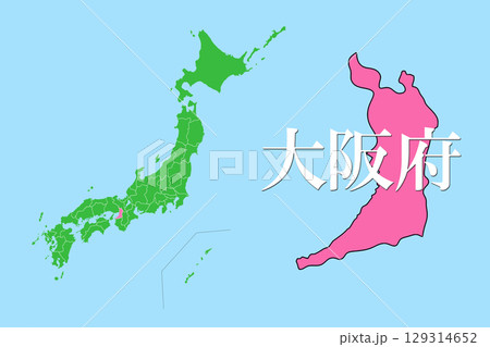 日本地図　大阪府 129314652