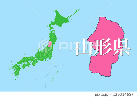 日本地図　山形県 129314657
