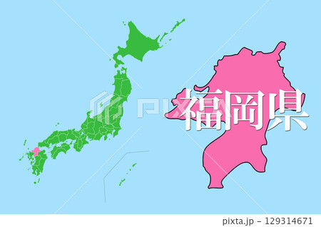 日本地図 福岡県 日本地図 福岡県 129314671