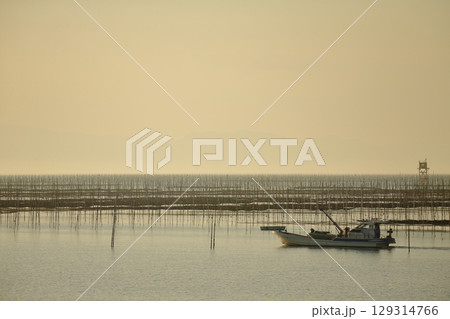 大牟田市　有明海　海苔畑、 129314766