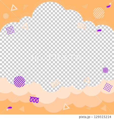Refreshing, bright, pop fluffy cloud background material Cute illustration Orange Refreshing, bright, pop fluffy cloud background material Cute illustration Orange 129315214
