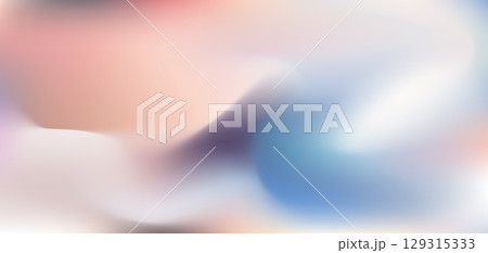 Muted frost blue and peach coral colours vector flowing liquid mesh gradient background. Abstract aesthetic calm and tranquil wavy fluid glowing silk concept for dreamy banner design, surface 129315333