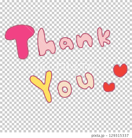 かわいい手書きのthank youイラスト 129315337
