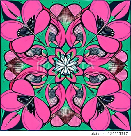 seamless pattern with colorful flowers 129315517