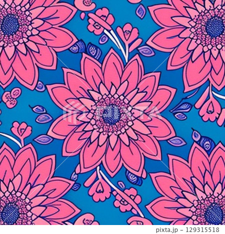 seamless pattern with flowers 129315518