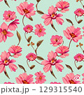 seamless pattern with pink flowers seamless pattern with pink flowers 129315540