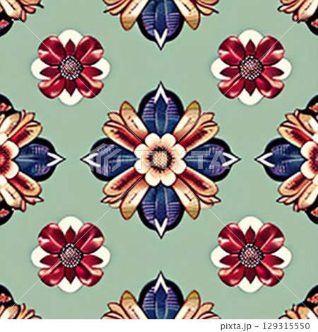 seamless floral pattern with wildflowers 129315550