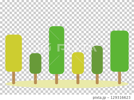 森林裡簡單的綠樹 森林裡簡單的綠樹 129316623