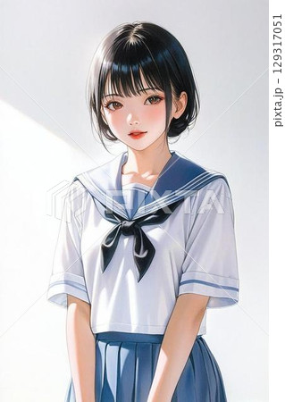 セーラー服を着た女子高生 129317051