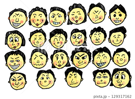 水彩で描いたfaces25807pix7 129317162