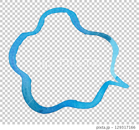 Analog watercolor speech bubble (blue) 129317166