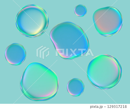 カラフルな水滴 129317218