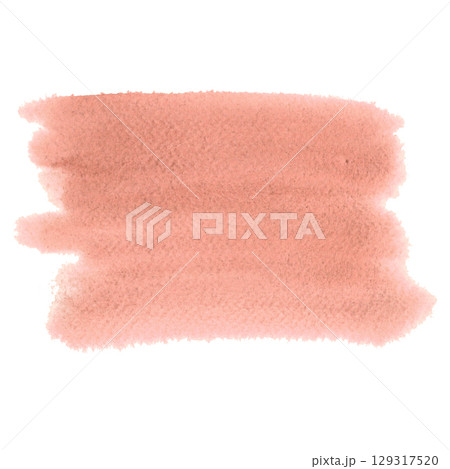 Abstract dusty pink watercolor stain isolated on white background. Hand drawn illustration of blot for your design, logo, emblem, banner. Delicate airy pastel spot for background. Template for decor. 129317520