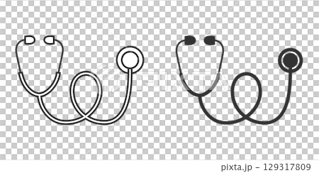 Stethoscope monochrome icon 129317809