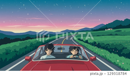 未来へ向かって！ドライブを楽しむワクワクの車旅 129318784