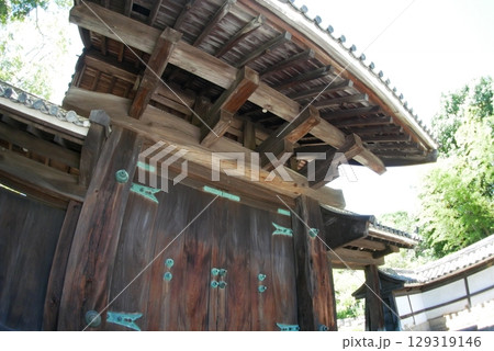 旧山口藩庁門(山口城表門)魚眼レンズ 旧山口藩庁門(山口城表門)魚眼レンズ 129319146
