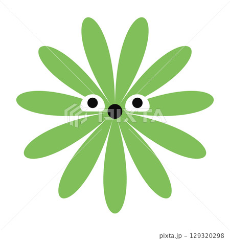 Amazed flower character with an astonished expression. Modern, decorative illustration blending nature with emotion. Amazed flower character with an astonished expression. Modern, decorative illustration blending nature with emotion. 129320298