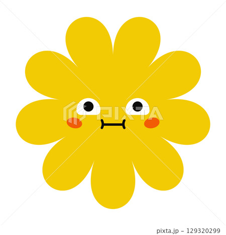 Awkward cartoon flower character with vivid colors and flirty mood. A playful blend of emotion and nature. Awkward cartoon flower character with vivid colors and flirty mood. A playful blend of emotion and nature. 129320299